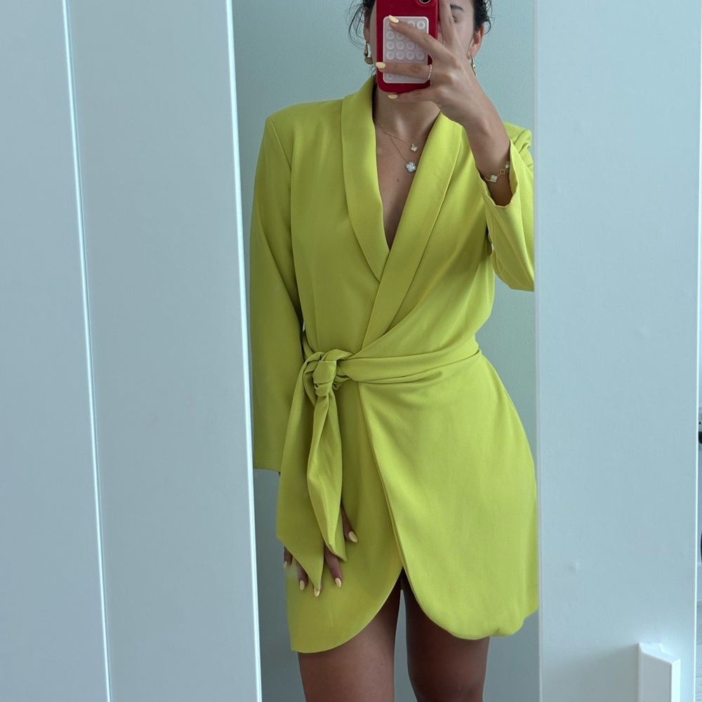 Zara Lime Green Blazer Dress